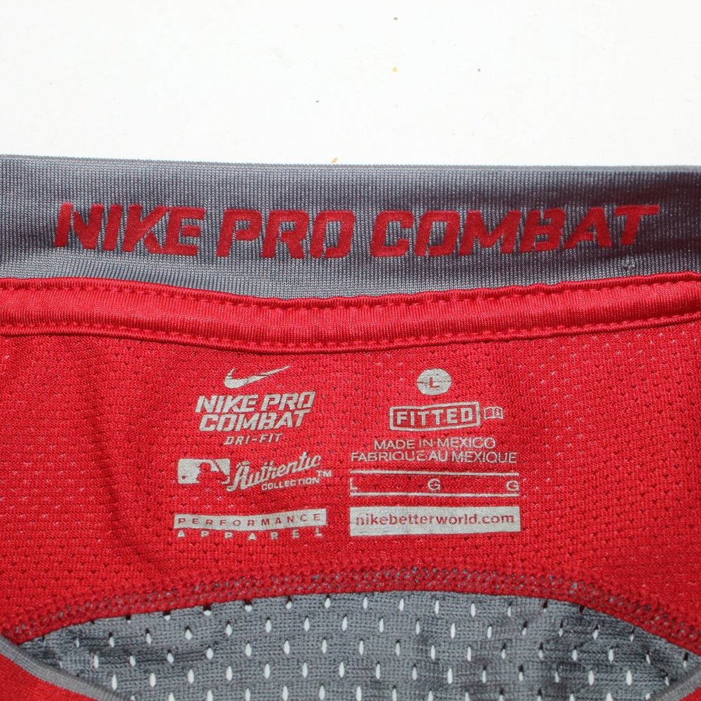Nike Pro Combat Cincinnati Reds Men's L Red Fitted Dri-Fit Authentic MLB T-Shirt - Picture 7 of 7